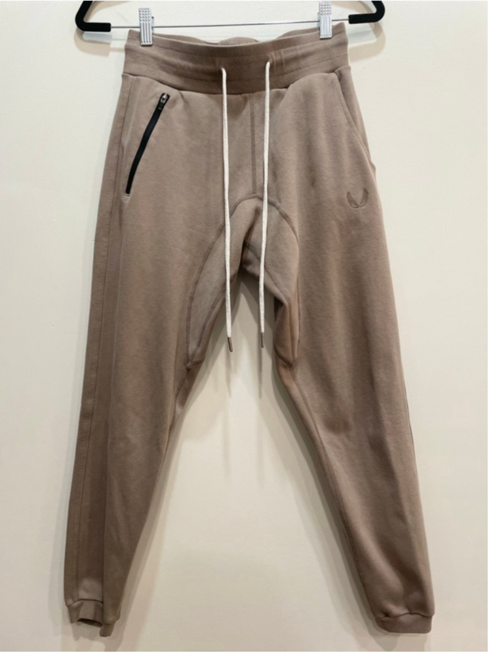 ASRV XS Beige Sweatpants Joggers Drawstring Heavyweight Workout Gym Athletic